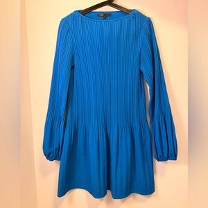 Maje Blue Pleated Mini Dress